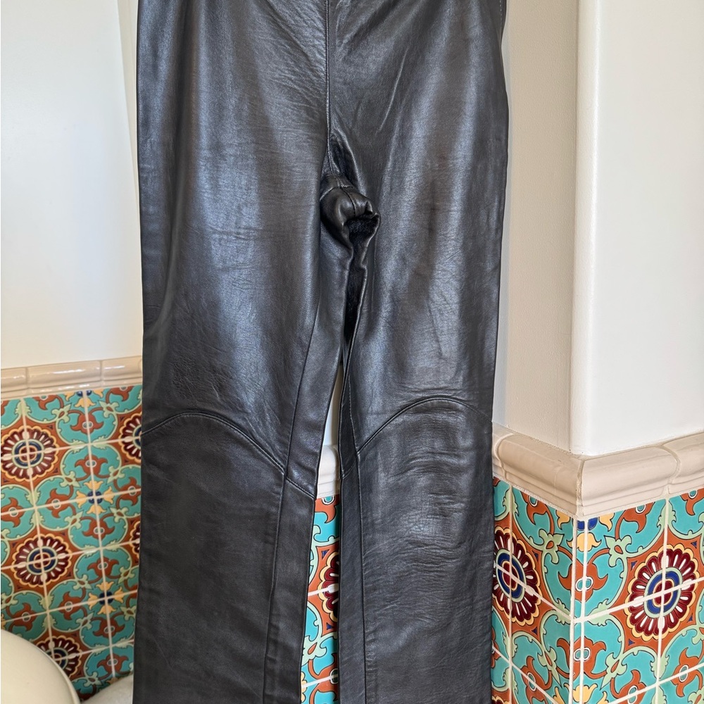 Black Leather Women's Pants